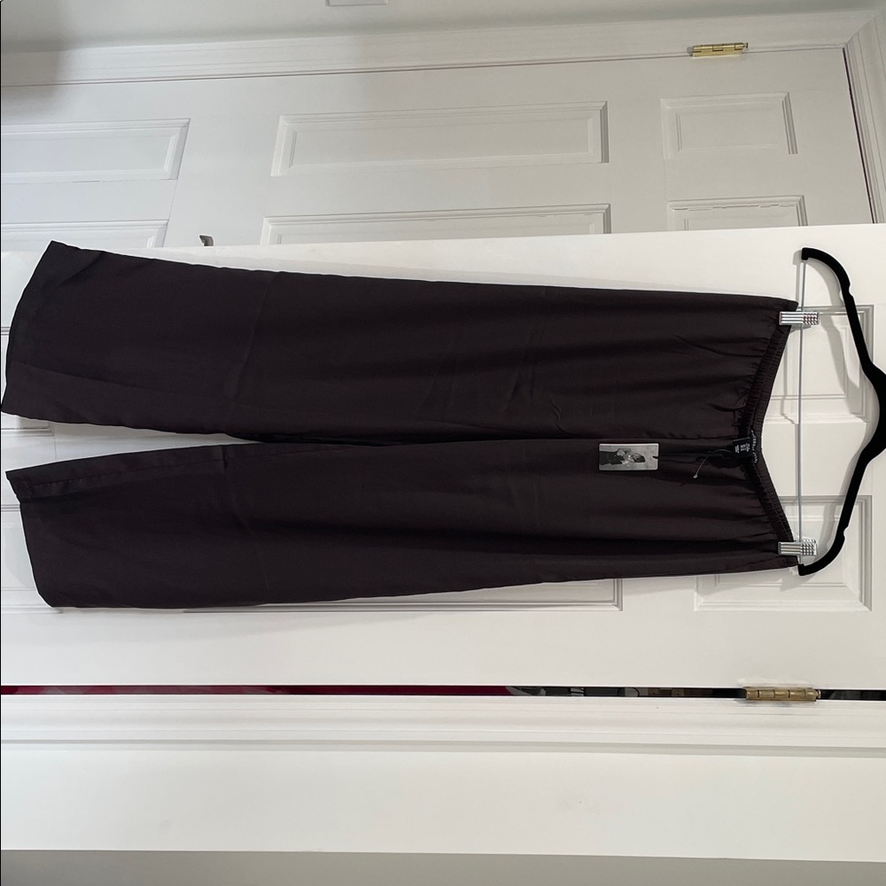 Dark Brown Satin Pants